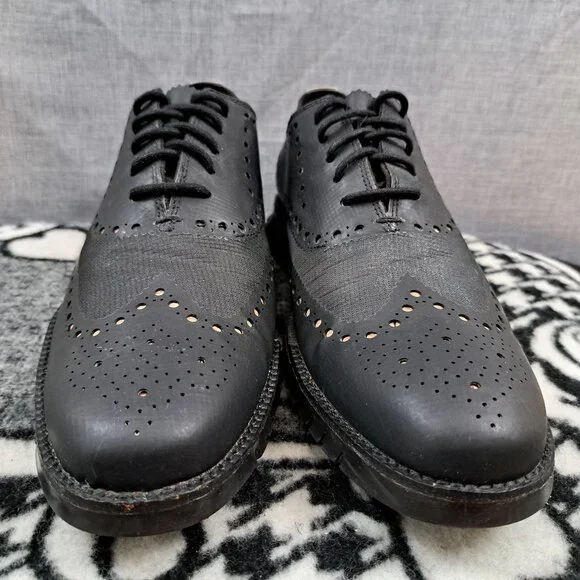 Cole Haan Zerogrand No Stitch Wingtip Oxford - C12973 Black Men's Size 10M